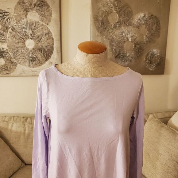 Eileen Fisher Ballet Neck Long Sleeve Tunic in Purple/Lavender - NEW - Picture 5 of 12